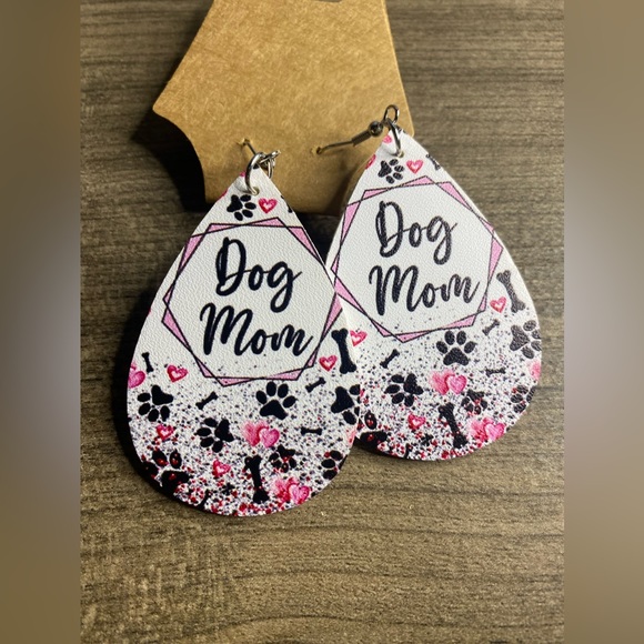 Water Drop Dog Mom Earrings - Picture 2 of 3